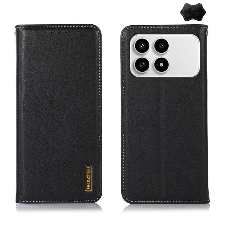 KHAZNEH Nappa Top Layer Cowhide Leather Phone Case, For Redmi Note 15 Pro 4G Global 163.2mm, For Redmi K90/Poco F8 Pro, For Redmi Note 15 Pro 5G Global 163.6mm, For Redmi 13X, For Redmi Note 14S 4G, For Redmi Turbo 4 Pro