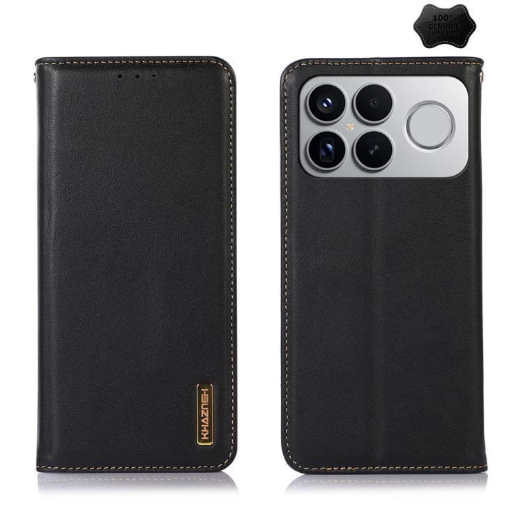 KHAZNEH Nappa Top Layer Cowhide Leather Phone Case, For Redmi Note 15 Pro 4G Global 163.2mm, For Redmi K90/Poco F8 Pro, For Redmi Note 15 Pro 5G Global 163.6mm, For Redmi 13X, For Redmi Note 14S 4G, For Redmi Turbo 4 Pro