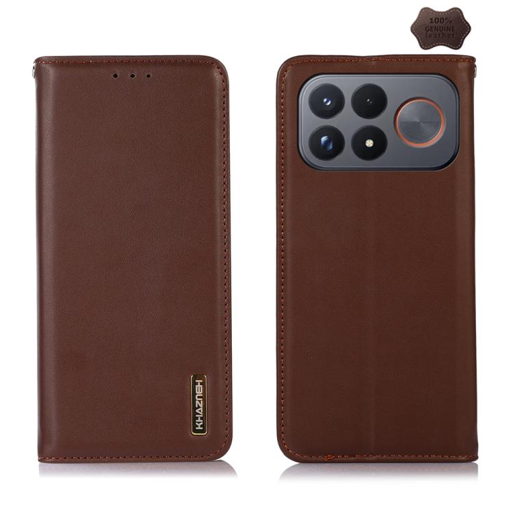 KHAZNEH Nappa Top Layer Cowhide Leather Phone Case, For Redmi Note 17 4G Global 169.7mm, For Redmi 17 5G / 4G Global 170mm, For Redmi A7 Pro 171mm / Poco C85x 5G, For Redmi Turbo 5 Max / Poco X8 Pro Max, For Redmi Turbo 5 5G / Poco X8 Pro 5G           ...