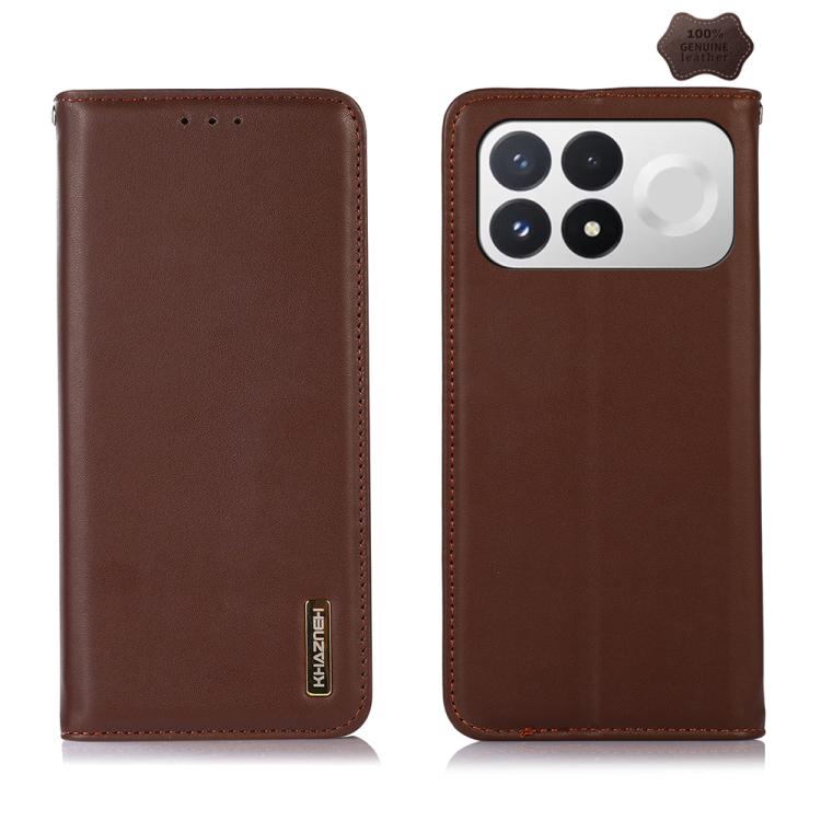 KHAZNEH Nappa Top Layer Cowhide Leather Phone Case, For Redmi Note 17 4G Global 169.7mm, For Redmi 17 5G / 4G Global 170mm, For Redmi A7 Pro 171mm / Poco C85x 5G, For Redmi Turbo 5 Max / Poco X8 Pro Max, For Redmi Turbo 5 5G / Poco X8 Pro 5G           ...
