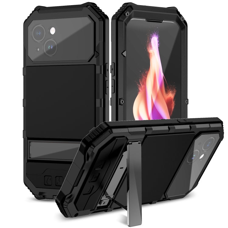 R-JUST Life Waterproof Dustproof Shockproof Holder Phone Case, For iPhone 15 Pro Max, For iPhone 15 Plus