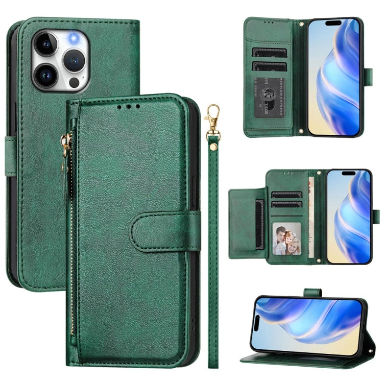 Multi-Card Slots Zipper Wallet Leather Phone Case, For iPhone Air, For iPhone 16 Pro Max, For iPhone 16 Pro, For iPhone 16 Plus