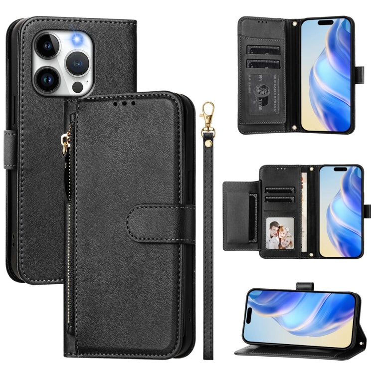 Multi-Card Slots Zipper Wallet Leather Phone Case, For iPhone 15, For iPhone 14 Plus, For iPhone 14 / 13, For iPhone 14 Pro
