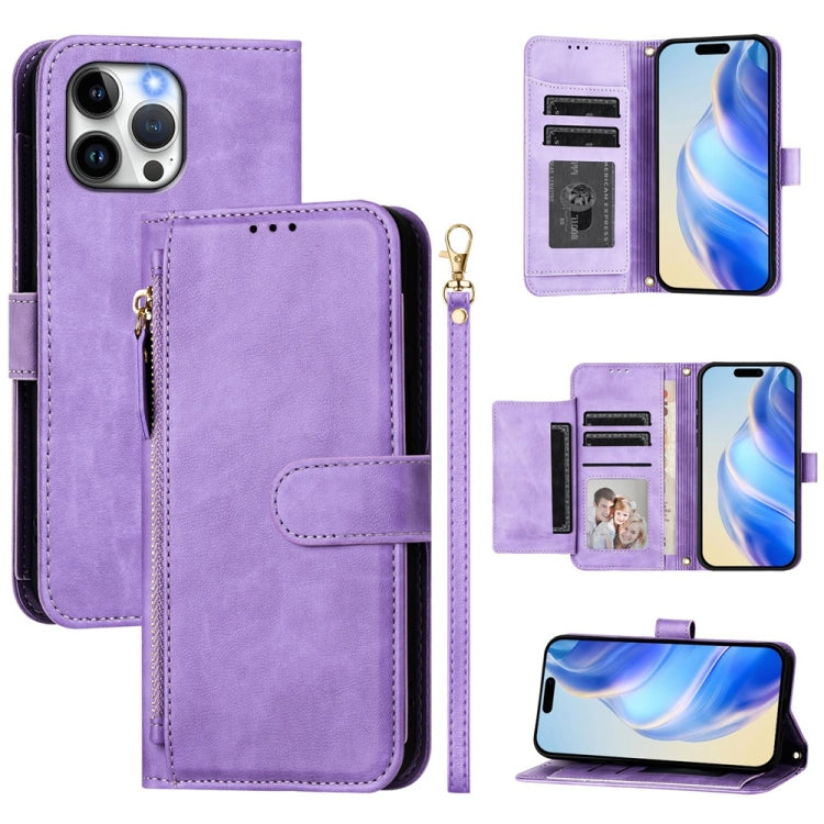 Multi-Card Slots Zipper Wallet Leather Phone Case, For iPhone 14 Pro Max, For iPhone SE 2022 / 2020 / 8 / 7, For iPhone 13 Pro Max, For iPhone 13 Pro