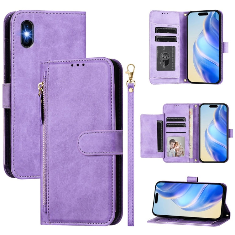 Multi-Card Slots Zipper Wallet Leather Phone Case, For iPhone 11 Pro Max, For iPhone 11, For iPhone 11 Pro, For iPhone X / XS