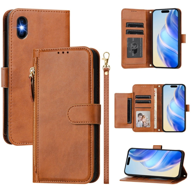 Multi-Card Slots Zipper Wallet Leather Phone Case, For iPhone 11 Pro Max, For iPhone 11, For iPhone 11 Pro, For iPhone X / XS