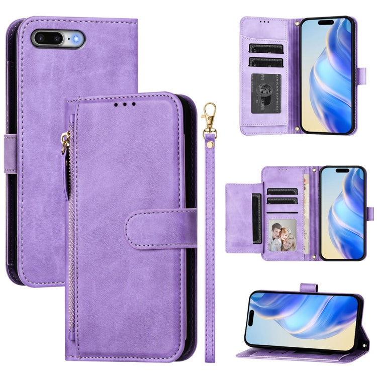 Multi-Card Slots Zipper Wallet Leather Phone Case, For iPhone XR, For iPhone XS Max, For iPhone 8 Plus / 7 Plus