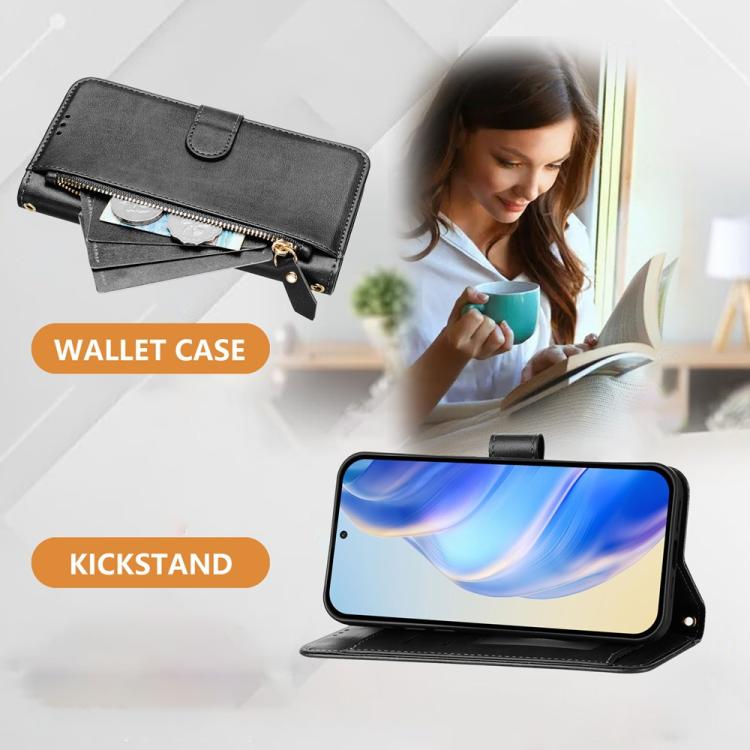 Multi-Card Slots Zipper Wallet Leather Phone Case, For iPhone Air, For iPhone 16 Pro Max, For iPhone 16 Pro, For iPhone 16 Plus