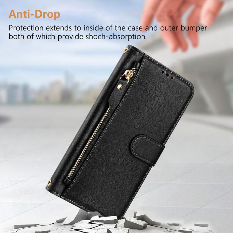 Multi-Card Slots Zipper Wallet Leather Phone Case, For iPhone Air, For iPhone 16 Pro Max, For iPhone 16 Pro, For iPhone 16 Plus
