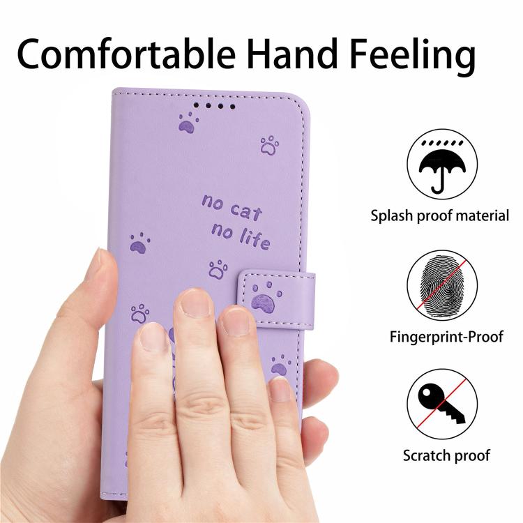 Embossed Kitten Phone Leather Case with Lanyard, For Motorola Moto G17 / G17 Power 4G, For Motorola Moto G67 / G77 5G, For Motorola Edge 70 Fusion 5G, For Motorola Moto G67 Power / G57 Power
