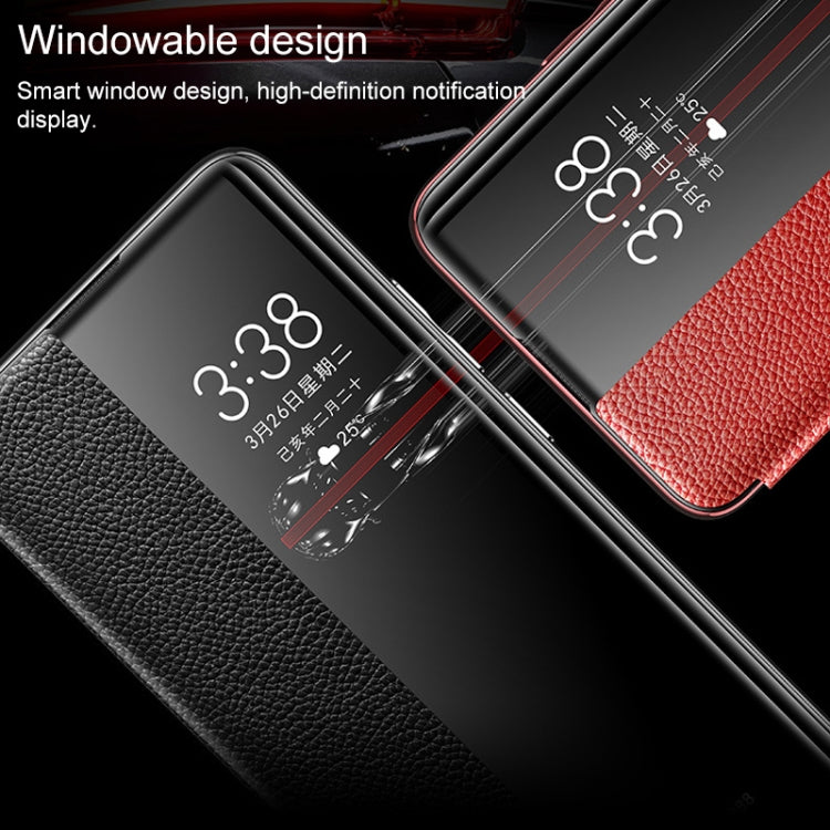 Genuine Leather Smart Flip Protective Case, For Huawei P30 Pro