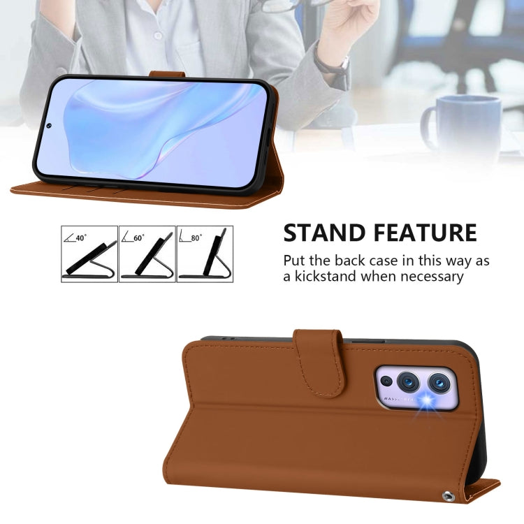 Skin Feel Solid Color Leather Phone Case with Lanyard, For OnePlus 9