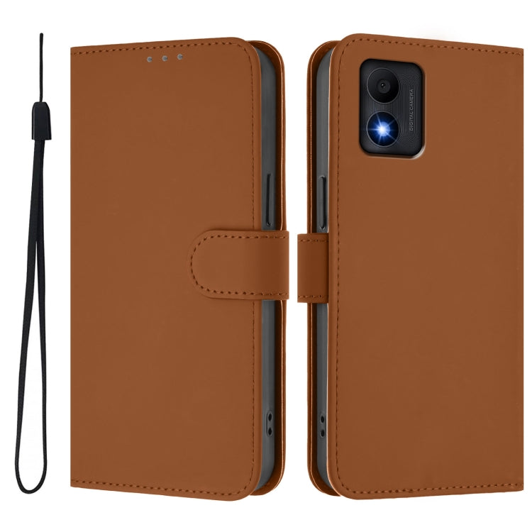 Skin Feel Solid Color Leather Phone Case with Lanyard, For TCL 30 4G / 30 5G / 30+