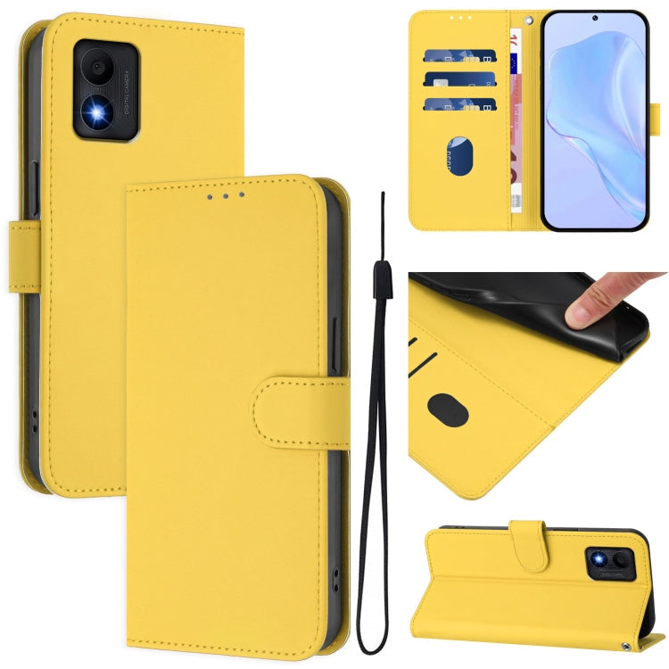 Skin Feel Solid Color Leather Phone Case with Lanyard, For TCL 30 4G / 30 5G / 30+
