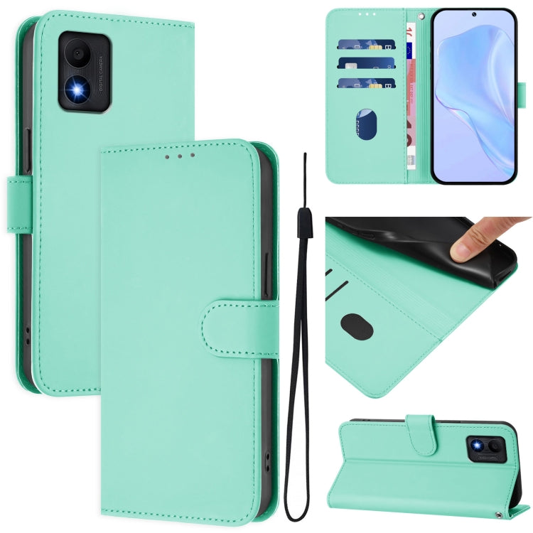 Skin Feel Solid Color Leather Phone Case with Lanyard, For TCL 30 4G / 30 5G / 30+