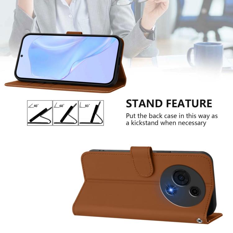 Skin Feel Solid Color Leather Phone Case with Lanyard, For TCL 50 Pro NxtPaper