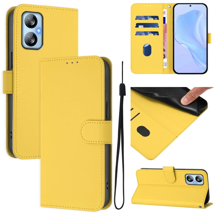 Skin Feel Solid Color Leather Phone Case with Lanyard, For Blackview A52 / A52 Pro
