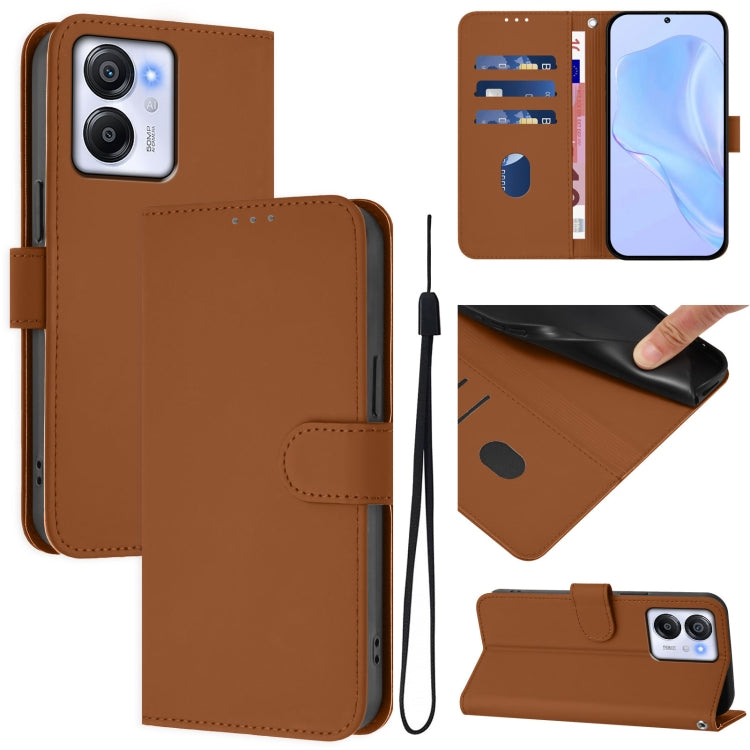 Skin Feel Solid Color Leather Phone Case with Lanyard, For Blackview Oscal Modern 8 / Color 8