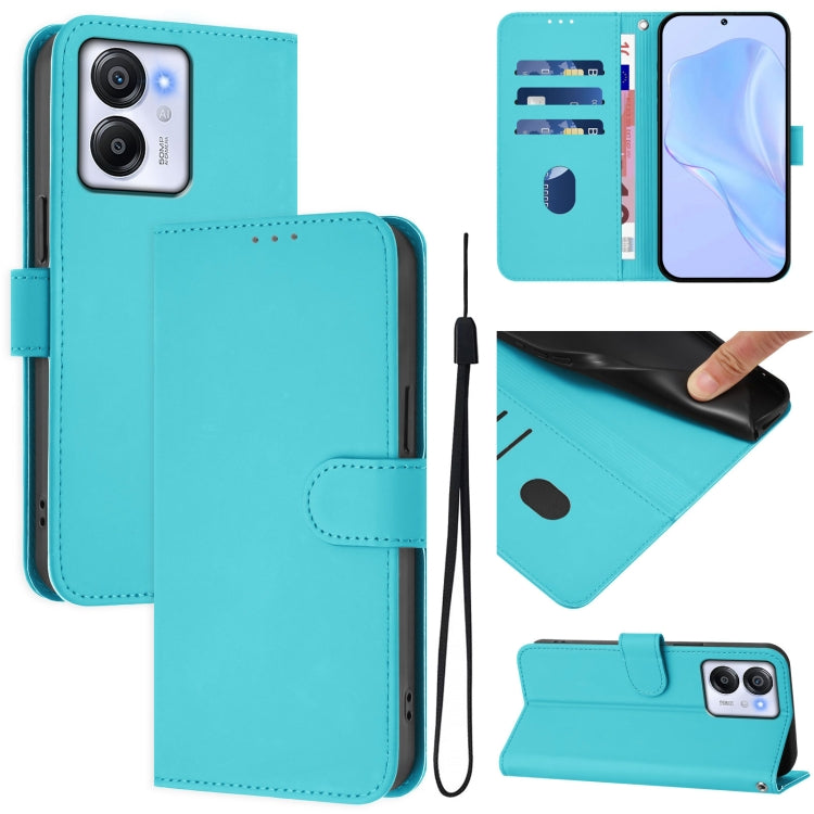 Skin Feel Solid Color Leather Phone Case with Lanyard, For Blackview Oscal Modern 8 / Color 8