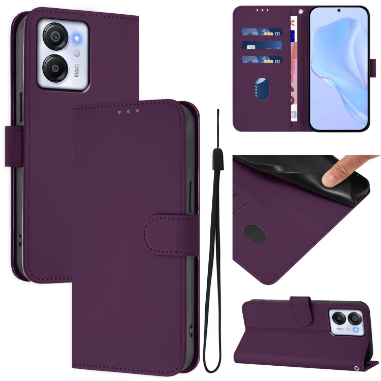 Skin Feel Solid Color Leather Phone Case with Lanyard, For Blackview Oscal Modern 8 / Color 8