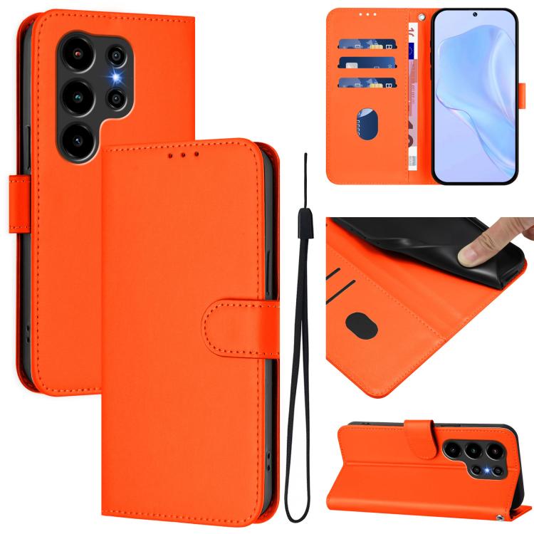 Skin Feel Solid Color Leather Phone Case with Lanyard, For Blackview Wave 10