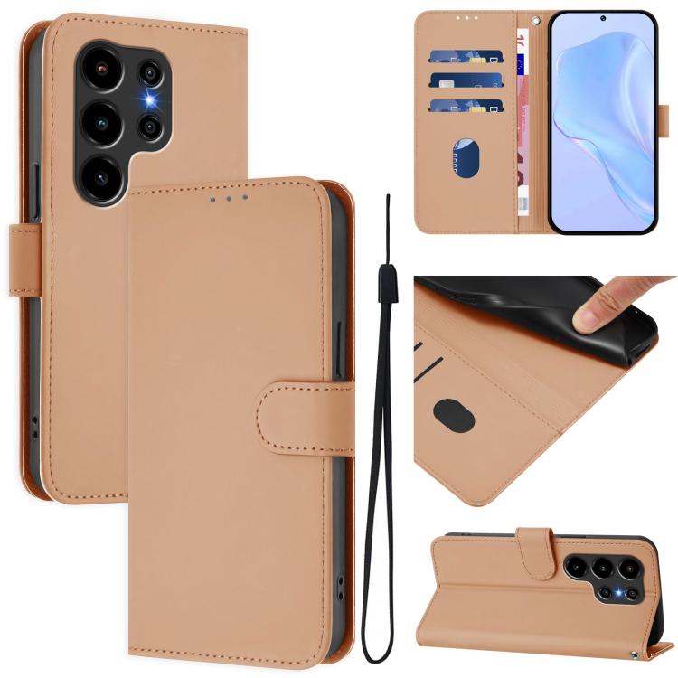 Skin Feel Solid Color Leather Phone Case with Lanyard, For Blackview Wave 10