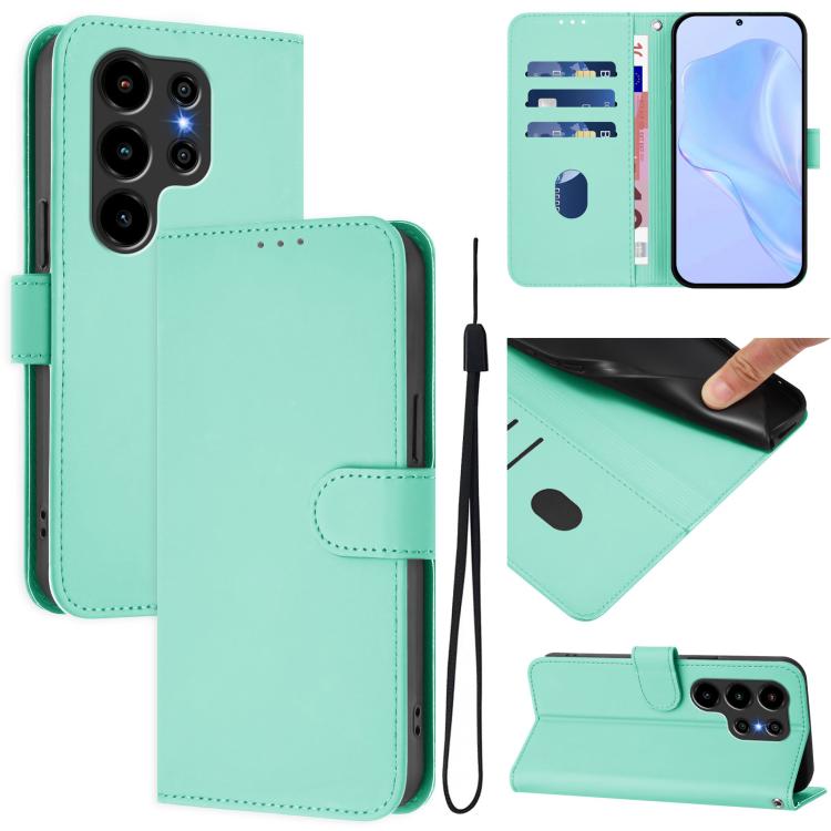 Skin Feel Solid Color Leather Phone Case with Lanyard, For Blackview Wave 10