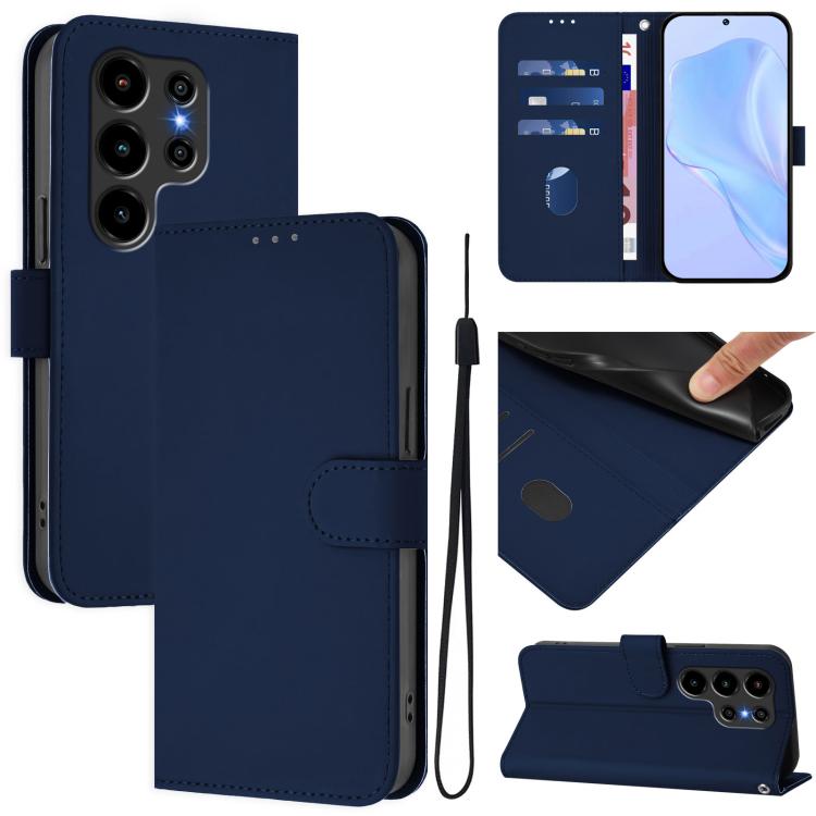 Skin Feel Solid Color Leather Phone Case with Lanyard, For Blackview Wave 10