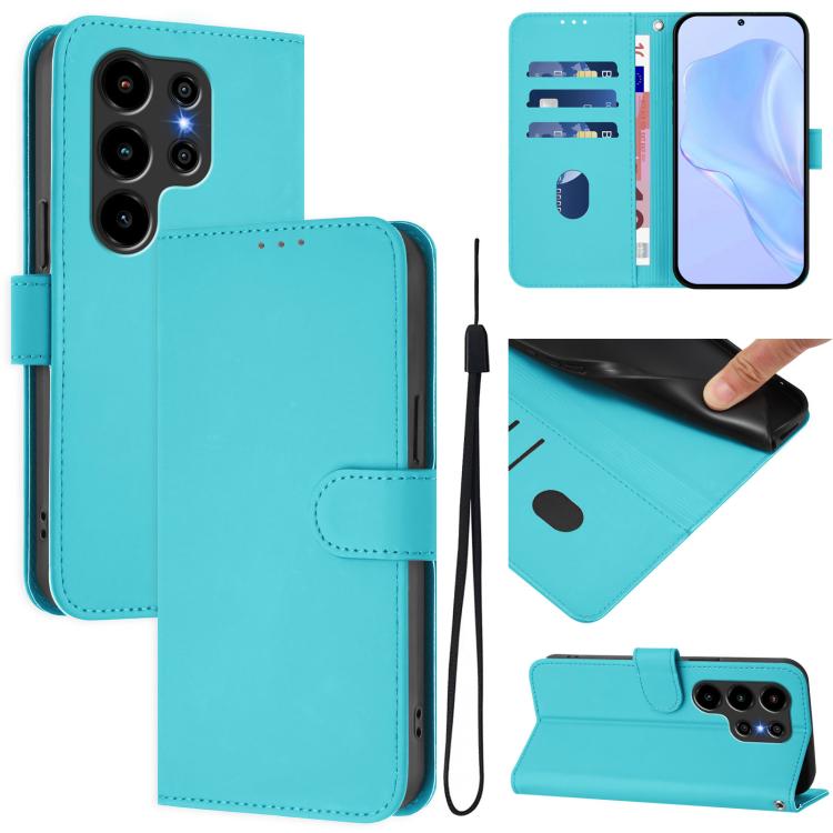 Skin Feel Solid Color Leather Phone Case with Lanyard, For Blackview Wave 10