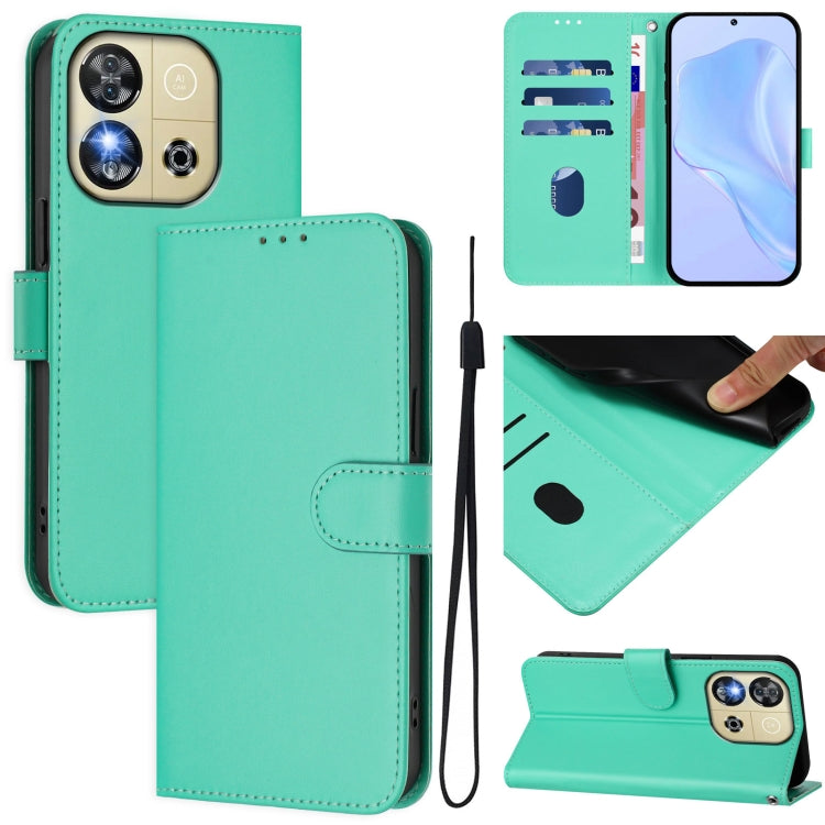 Skin Feel Solid Color Leather Phone Case with Lanyard, For Oukitel C57s