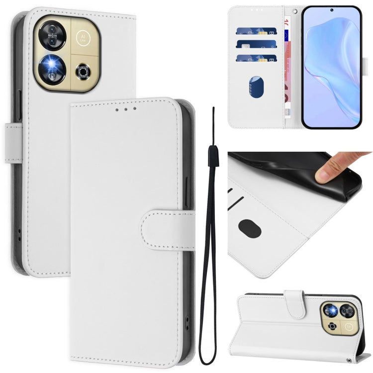 Skin Feel Solid Color Leather Phone Case with Lanyard, For Oukitel C57s