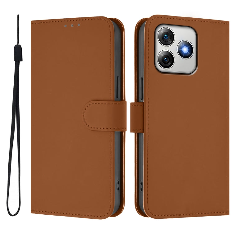 Skin Feel Solid Color Leather Phone Case with Lanyard, For Ulefone Note 18 Ultra