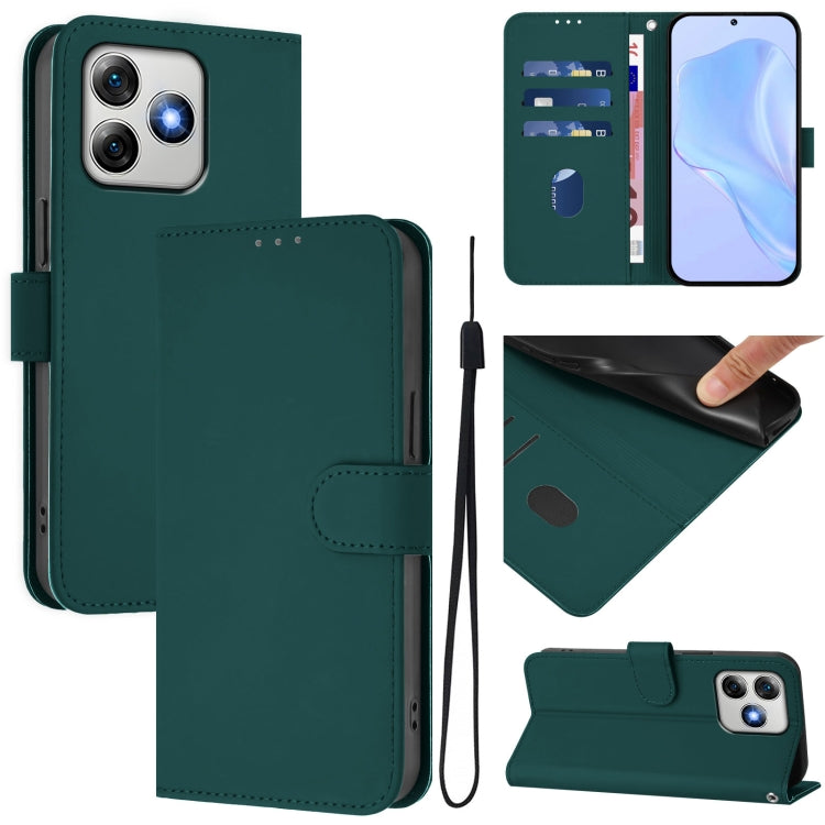 Skin Feel Solid Color Leather Phone Case with Lanyard, For Ulefone Note 18 Ultra