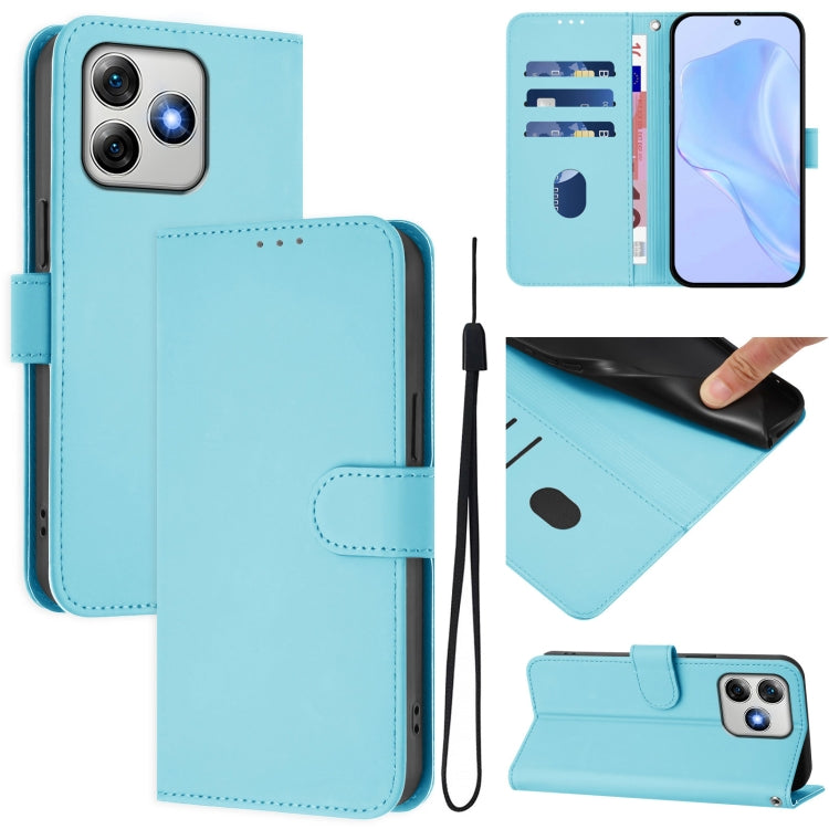 Skin Feel Solid Color Leather Phone Case with Lanyard, For Ulefone Note 18 Ultra