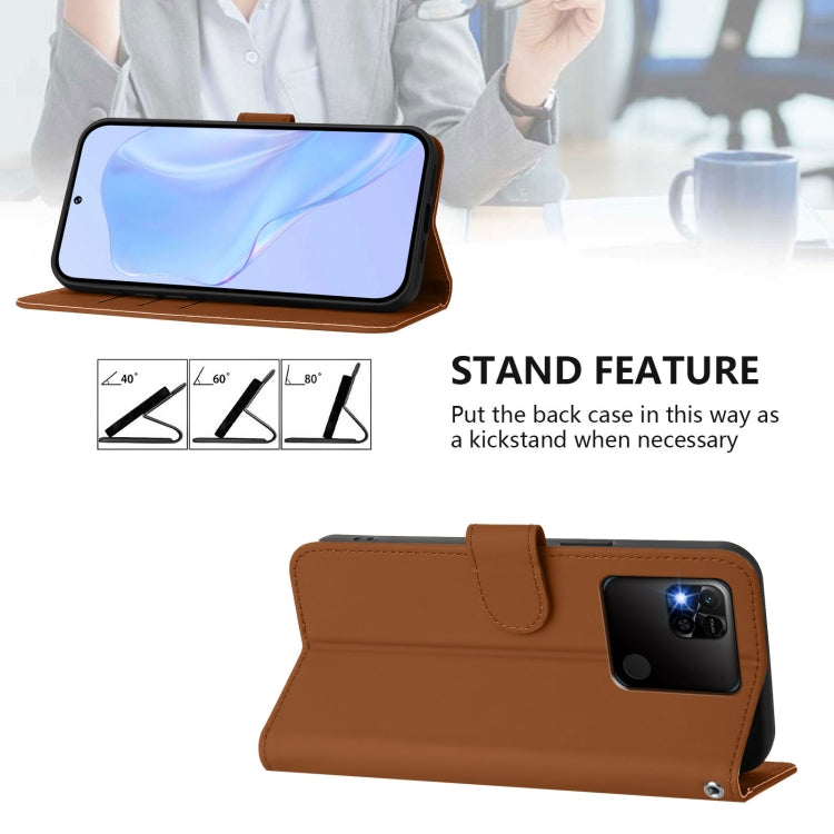 Skin Feel Solid Color Leather Phone Case with Lanyard, For Redmi Note 10 5G / Note 10T 5G