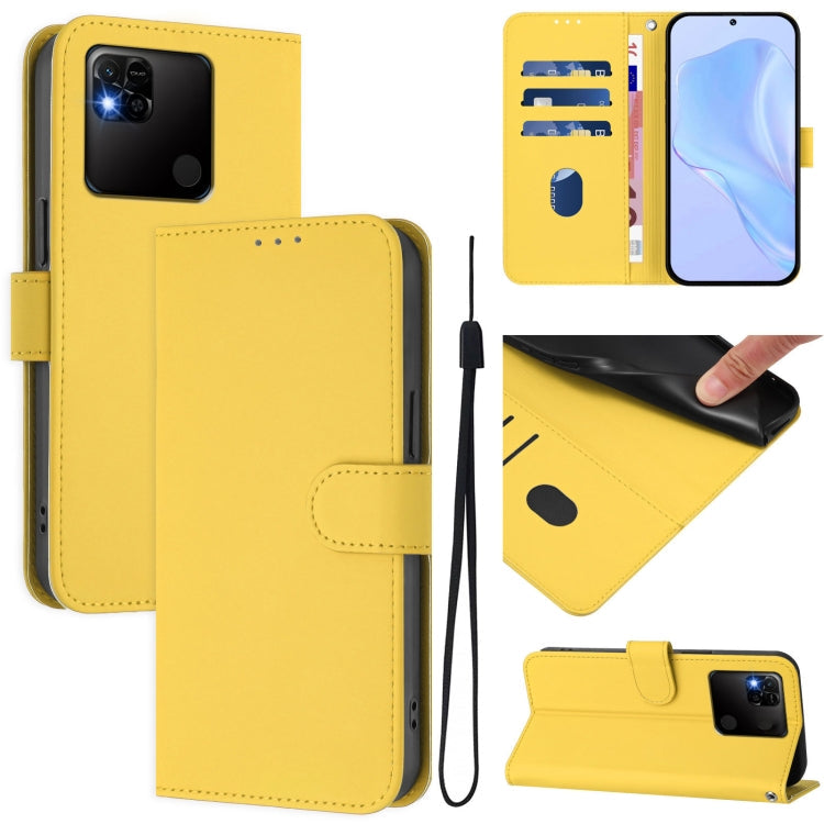Skin Feel Solid Color Leather Phone Case with Lanyard, For Redmi Note 10 5G / Note 10T 5G