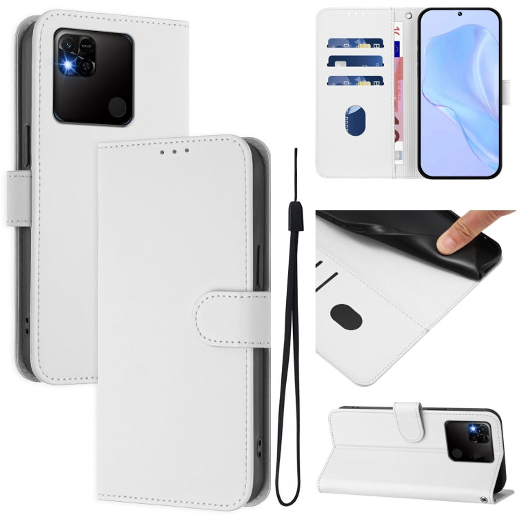 Skin Feel Solid Color Leather Phone Case with Lanyard, For Redmi Note 10 5G / Note 10T 5G