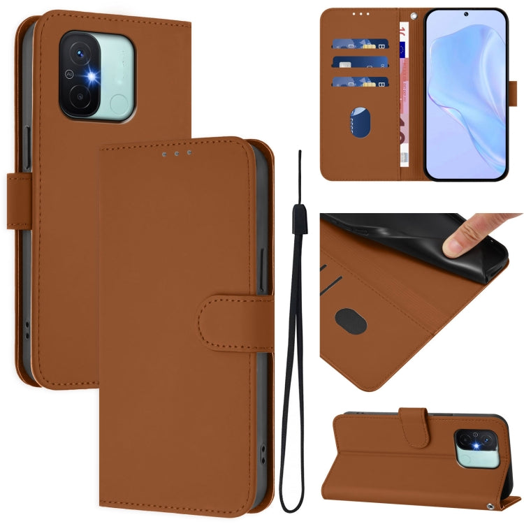Skin Feel Solid Color Leather Phone Case with Lanyard, For Redmi Note 11 Pro+ 5G EU Version