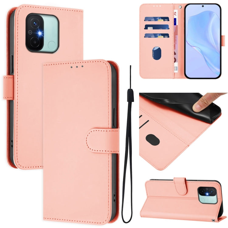 Skin Feel Solid Color Leather Phone Case with Lanyard, For Redmi Note 11 Pro+ 5G EU Version