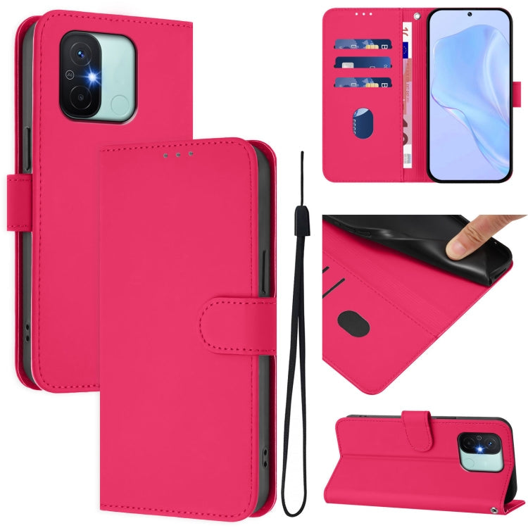 Skin Feel Solid Color Leather Phone Case with Lanyard, For Redmi Note 11 Pro+ 5G EU Version