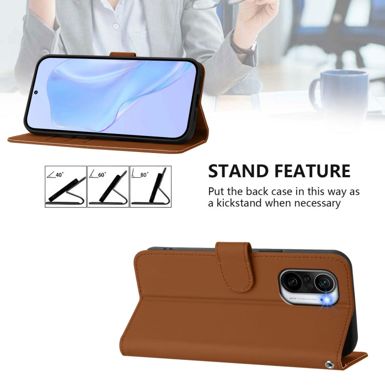 Skin Feel Solid Color Leather Phone Case with Lanyard, For Redmi 9 Power / 9T Global