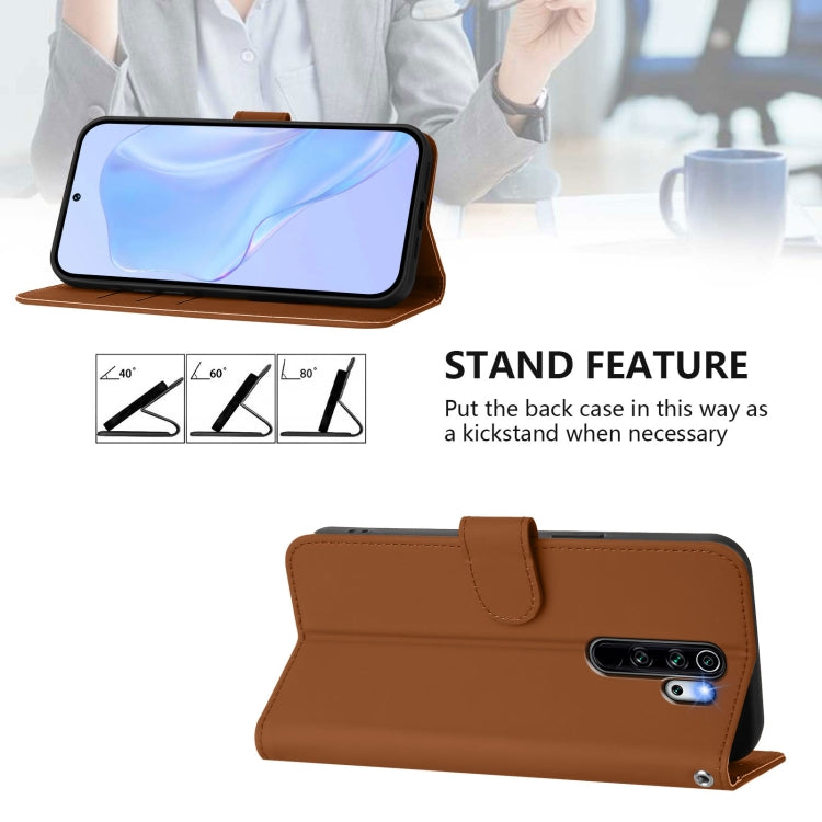 Skin Feel Solid Color Leather Phone Case with Lanyard, For Redmi Note 8 Pro