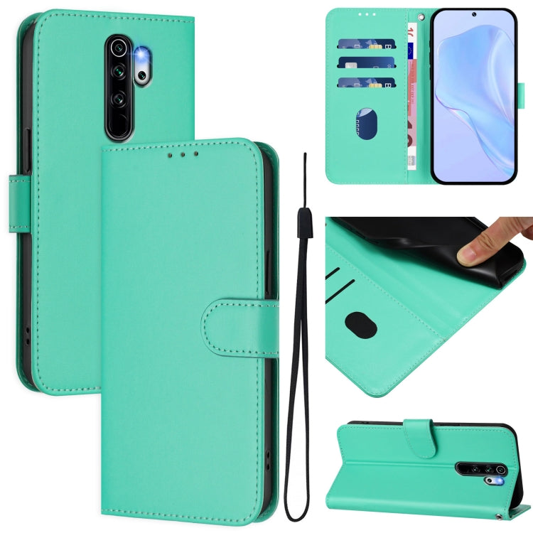 Skin Feel Solid Color Leather Phone Case with Lanyard, For Redmi Note 8 Pro