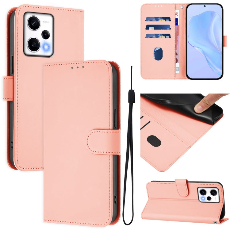 Skin Feel Solid Color Leather Phone Case with Lanyard, For Redmi K50 Ultra