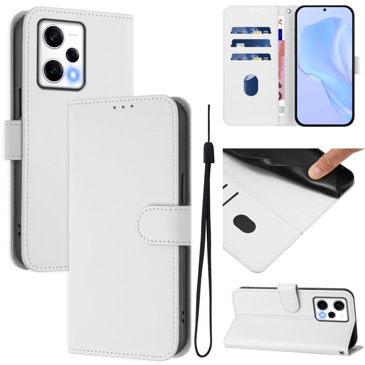 Skin Feel Solid Color Leather Phone Case with Lanyard, For Redmi K50 Ultra