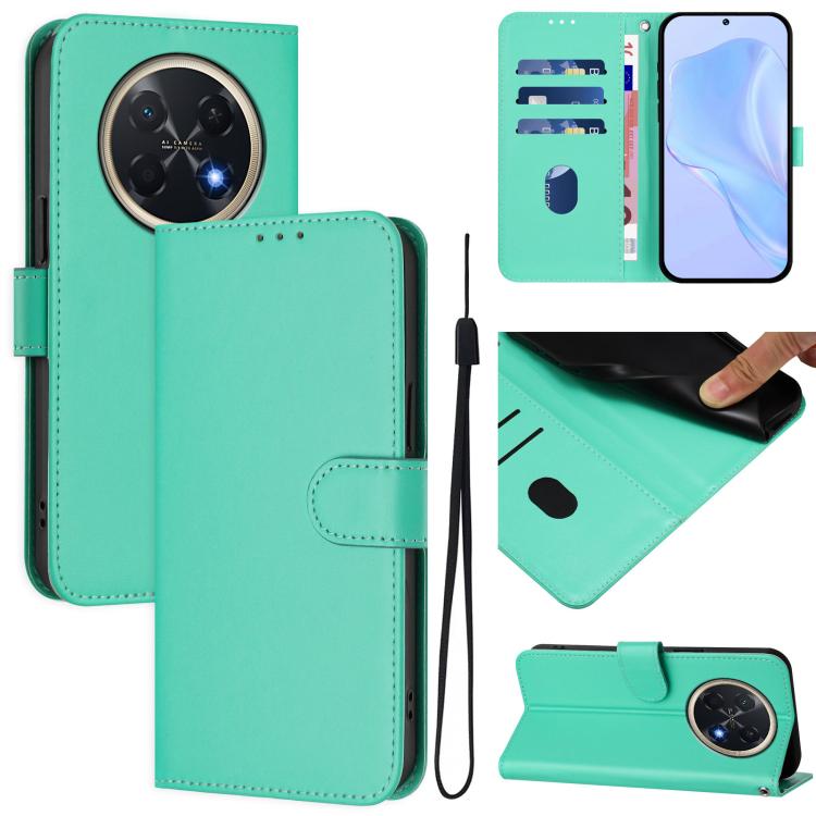 Skin Feel Solid Color Leather Phone Case with Lanyard, For Huawei Pura 90 Pro Max 5G
