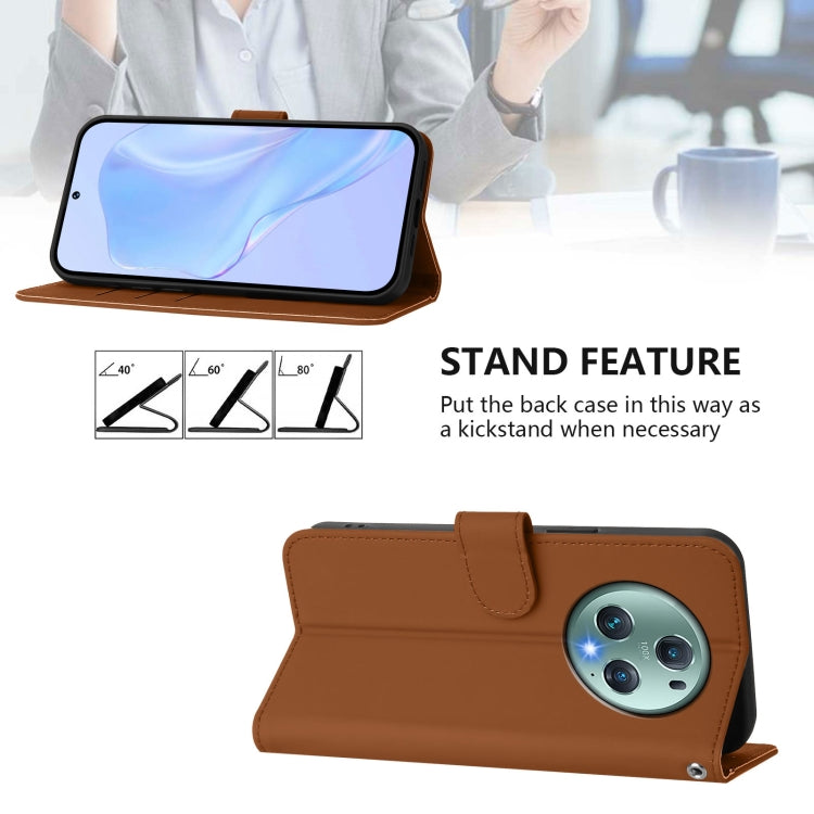 Skin Feel Solid Color Leather Phone Case with Lanyard, For Honor Magic5 Pro