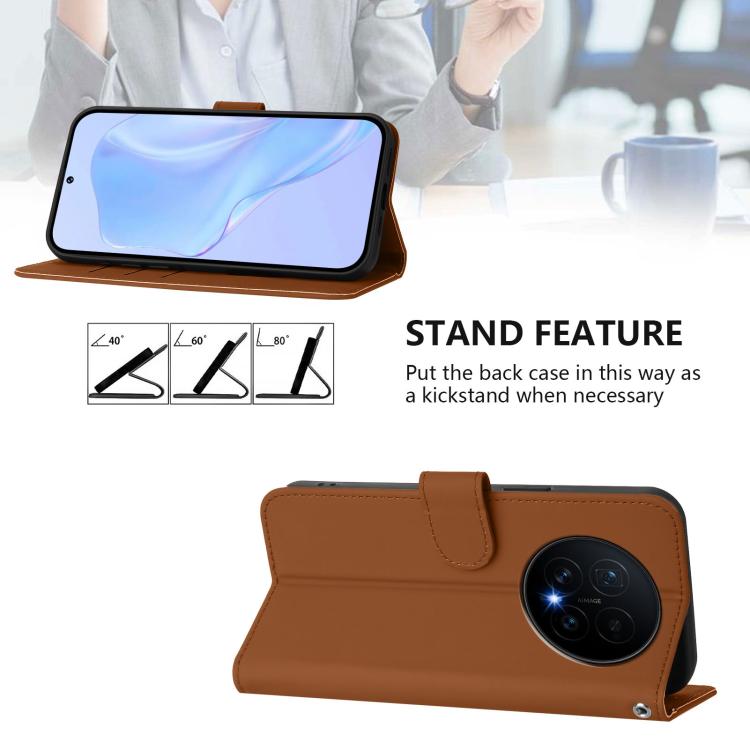 Skin Feel Solid Color Leather Phone Case with Lanyard, For Honor Magic8
