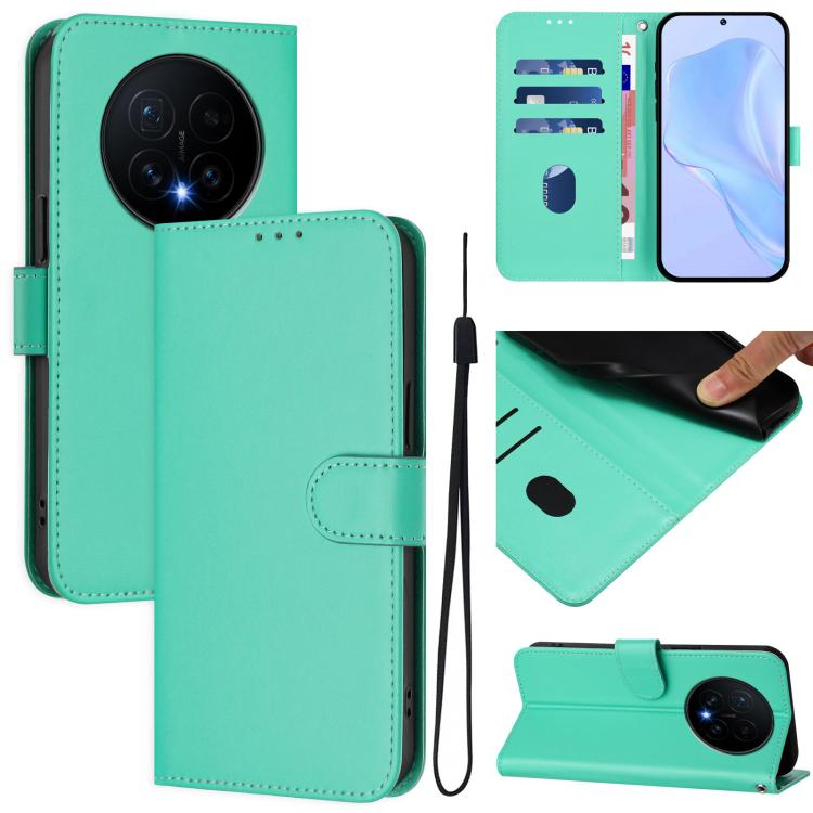 Skin Feel Solid Color Leather Phone Case with Lanyard, For Honor Magic8