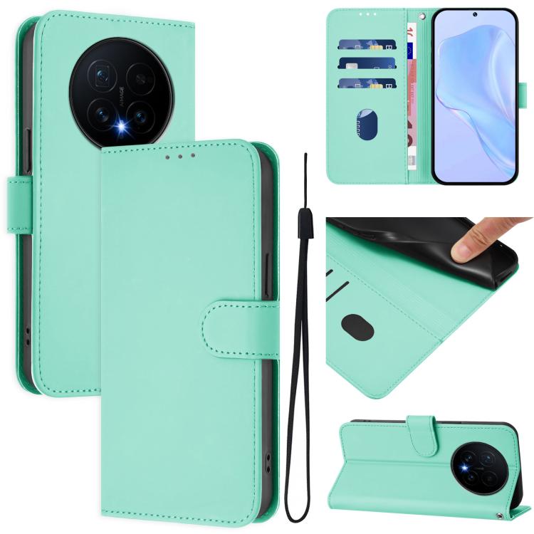 Skin Feel Solid Color Leather Phone Case with Lanyard, For Honor Magic8